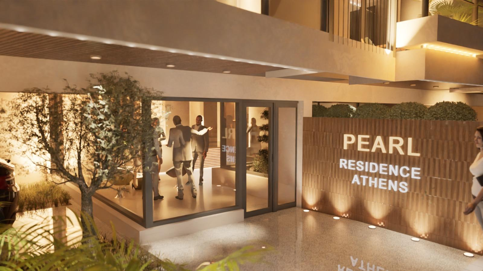 Pearl Residence Athens entrance render