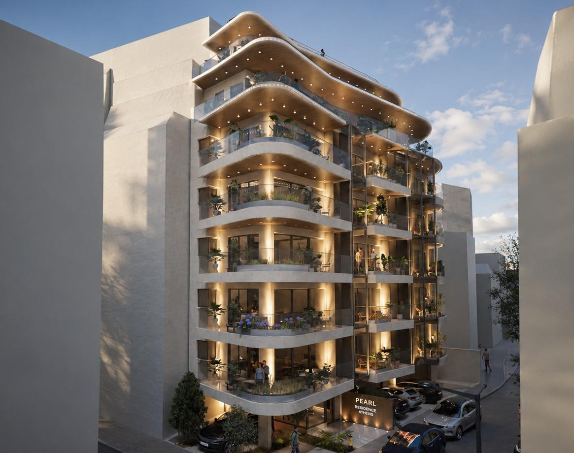 Pearl Residence Athens exterior day render